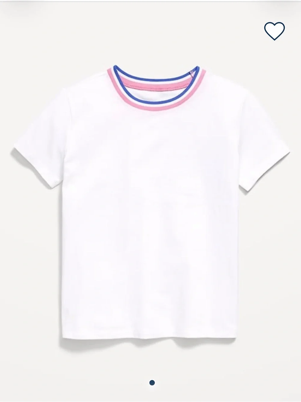 T-Shirt Ribbed Varsity Stripe Collar Short Sleeve Top